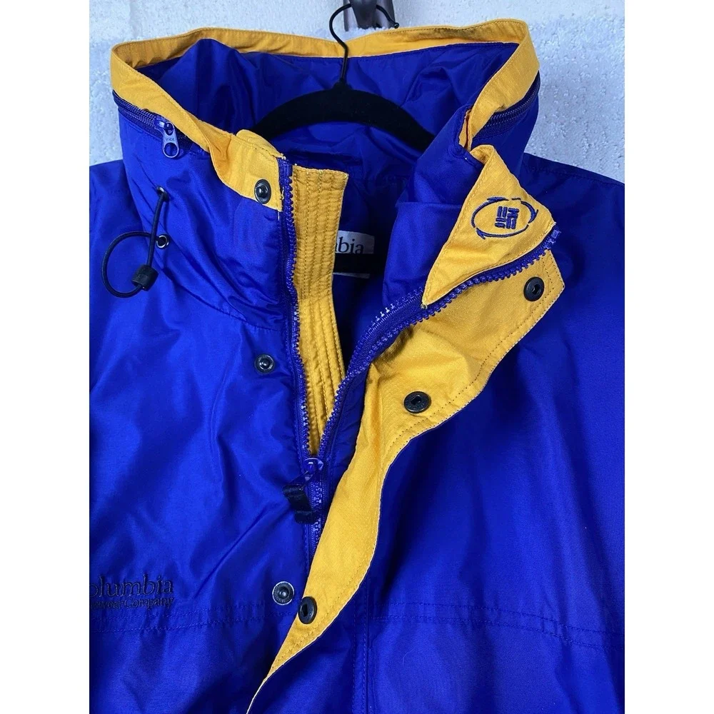 Vintage Columbia 3 in 1 Jacket Mens XL Blue Orange Fleece Interchange Hooded 90s